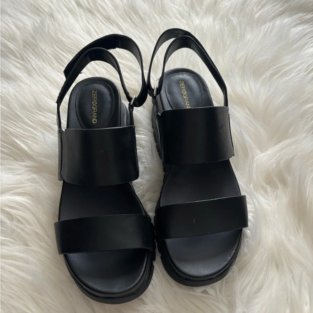 Cole Haan Black Sandals with Sleek Minimalist Design - Picture 1 of 4